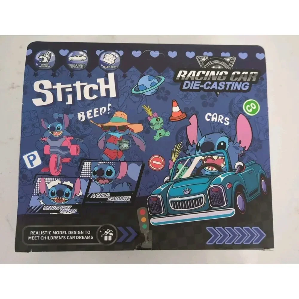 Stitch Die Cast Car New In Package. 6 Inches Long 1/32 Scale Unique.